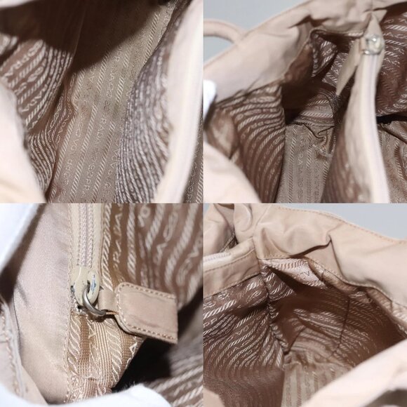 PRADA Hand Bag Nylon Beige Auth 99182 - Picture 13 of 15